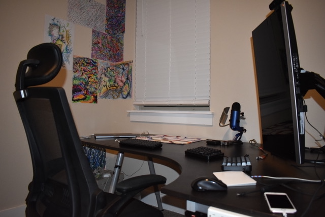 davo's desk, an image that slides into place as a background